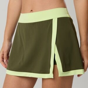 Aerie Dark green Athletic Skort with Lime Trim